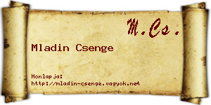 Mladin Csenge névjegykártya